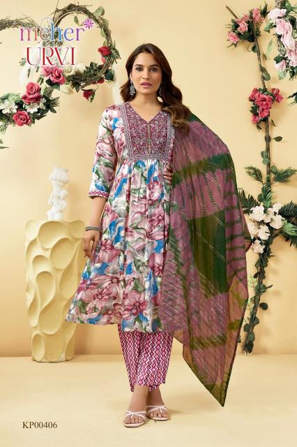 Meher urvi 3pcs wholesale kurti with dupatta